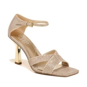 Franco Sarto Rania Ankle Strap Sandal - platinum glitter - size 6
